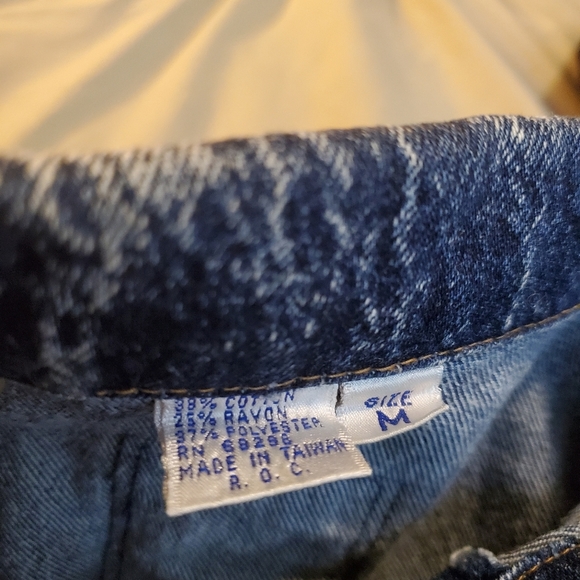 RARE  | Vintage Roglins Acid Wash Bomber Jean Jacket Glitter florals (Size M) - Picture 15 of 16